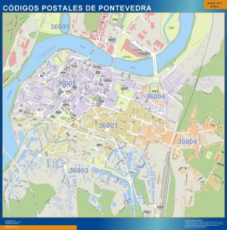 Zip codes Pontevedra map