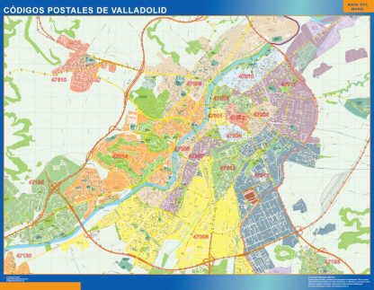 Zip codes Valladolid map