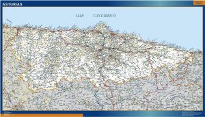 map of Asturias roads