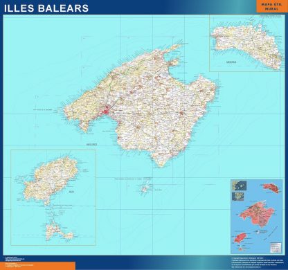 map of Balears islands mountains