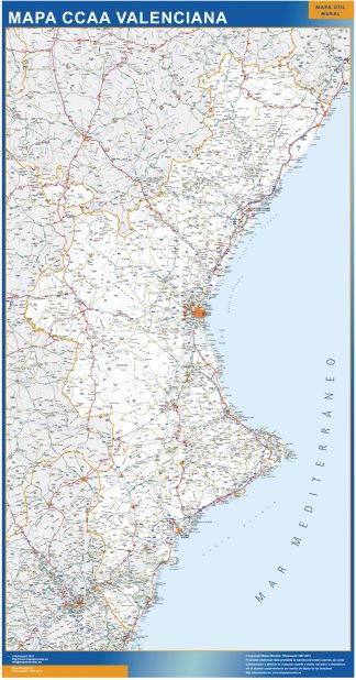 map of Community Valenciana roads