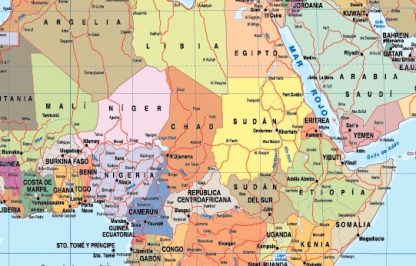 Spanish World map zoom